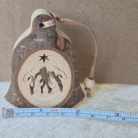 Wooden Nativity Ornament with Star - Picture 2 of 3